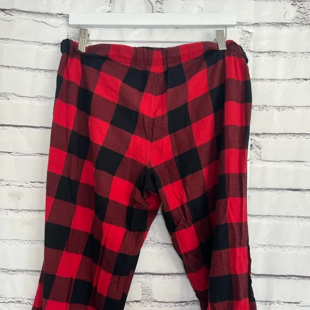 J.Crew Red Black Buffalo Plaid Flannel Pajama Pants Men’s Small Cotton Lounge